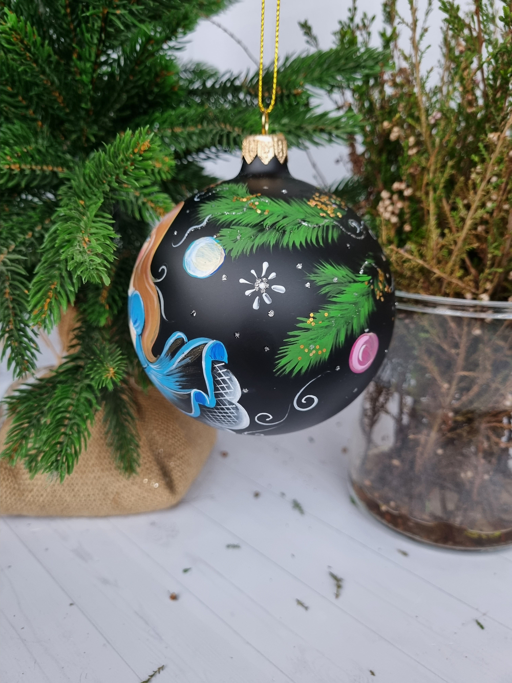 Шар стеклянный Щелкунчик,  ручная роспись