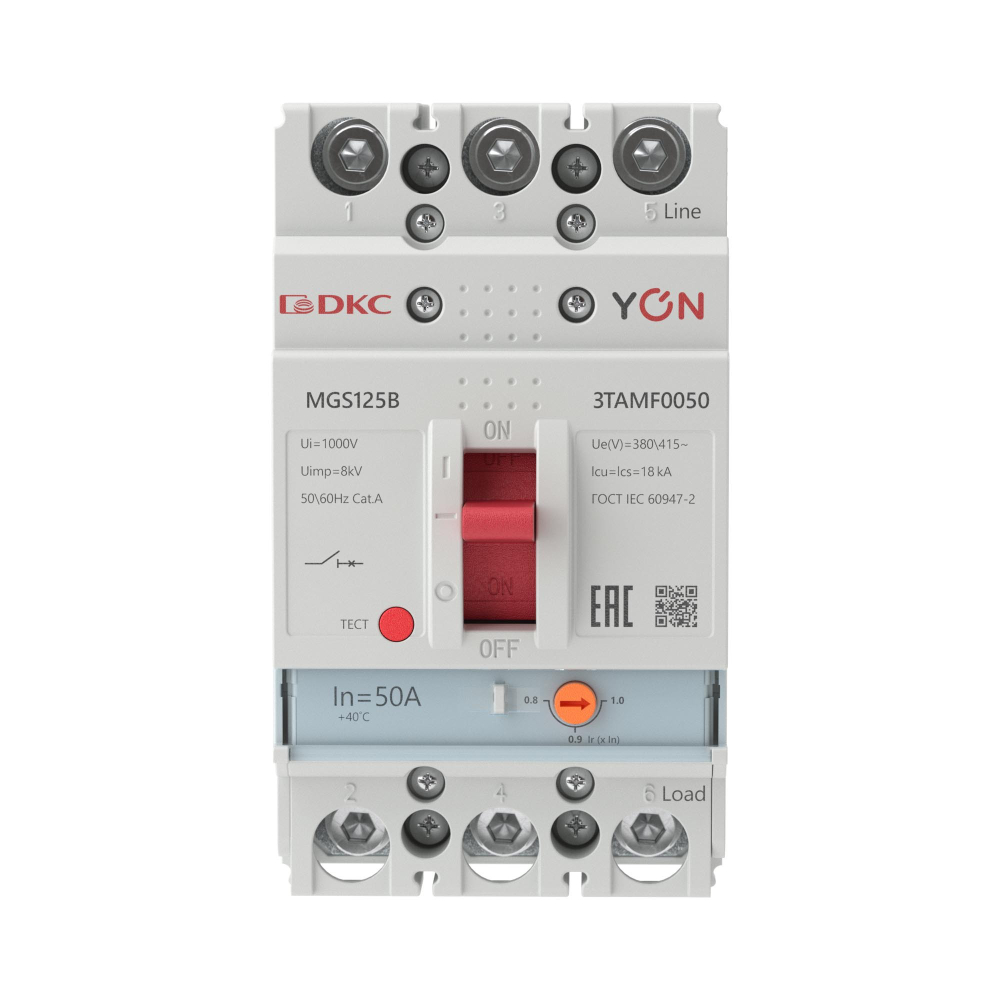 Авт. выкл. YON MGS125 3P 40-50A 18kA