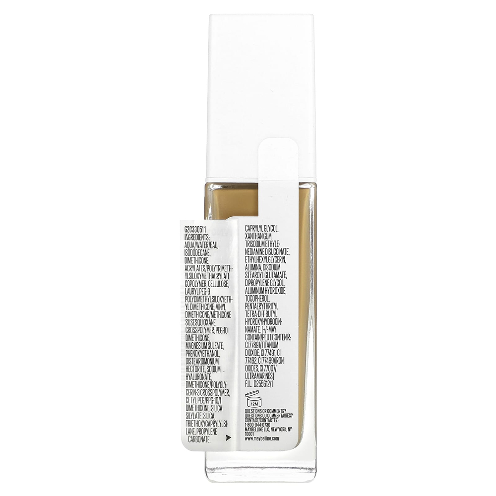 Maybelline, Super Stay, тональный крем для активного образа жизни, оттенок 332 «золотая карамель», 30 мл (1 жидк. унция)