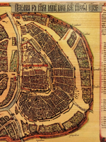 Исторический план Москвы 1662г (репродукция). Панно деревянное настенное, мастерская СВЕТЛОГОРЫ.