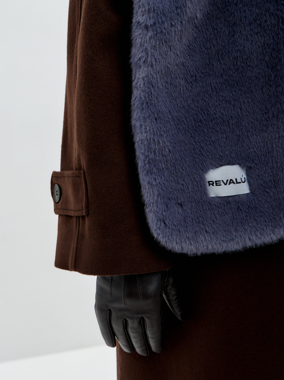 Шарф двухсторонний, черный и голубой