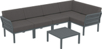 Комплект пластиковой мебели Siesta Contract Portofino Lounge Corner, темно-серый, темно-серый