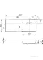 Раковина Aquaton Лондри 1200 белая правая 1A72243KLH010