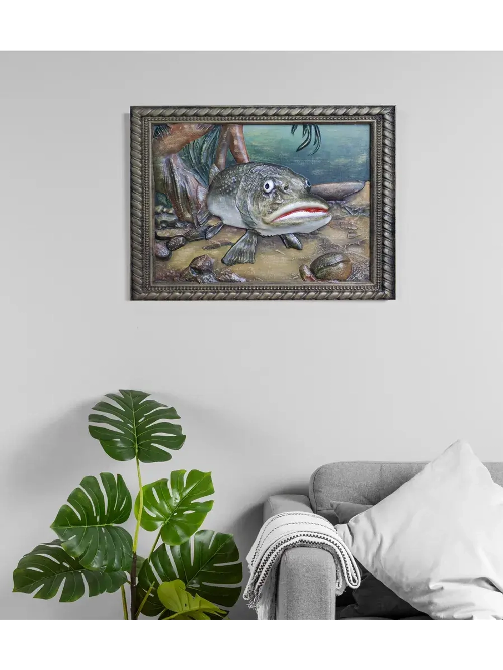 Картина деревянная "Сом" 41х30х3 см