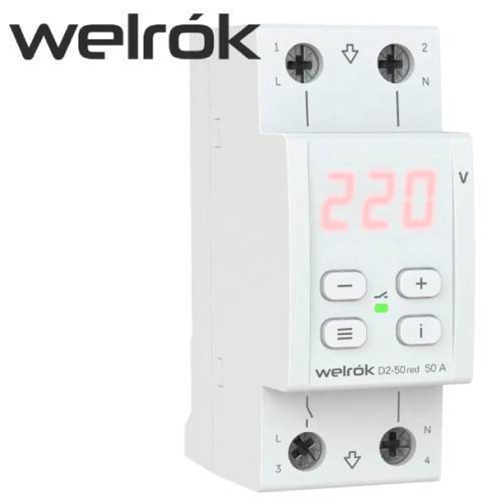 Реле напряжения (WELROK) D2-50A red