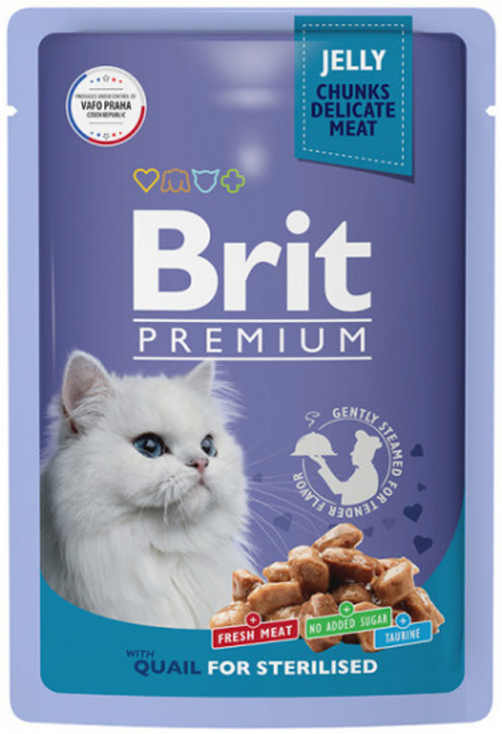 BRIT PREMIUM, Пауч для взрослых стерилизованных кошек, Перепёлка в желе, 85 гр.