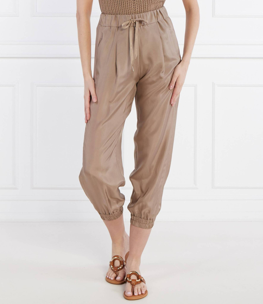 Шелковые штаны Marella SPORT - бежевый(13131095)