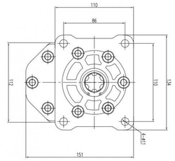 Насос шестеренный BHP3 3BOS33 33H7F1 F1-E (НШ 33/33 левый)