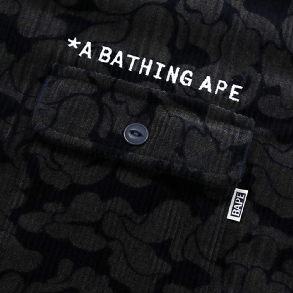 A Bathing Ape Solid Camo Corduroy Work Shirt