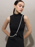 Колье "Pure" White Very Long из перламутра Silver
