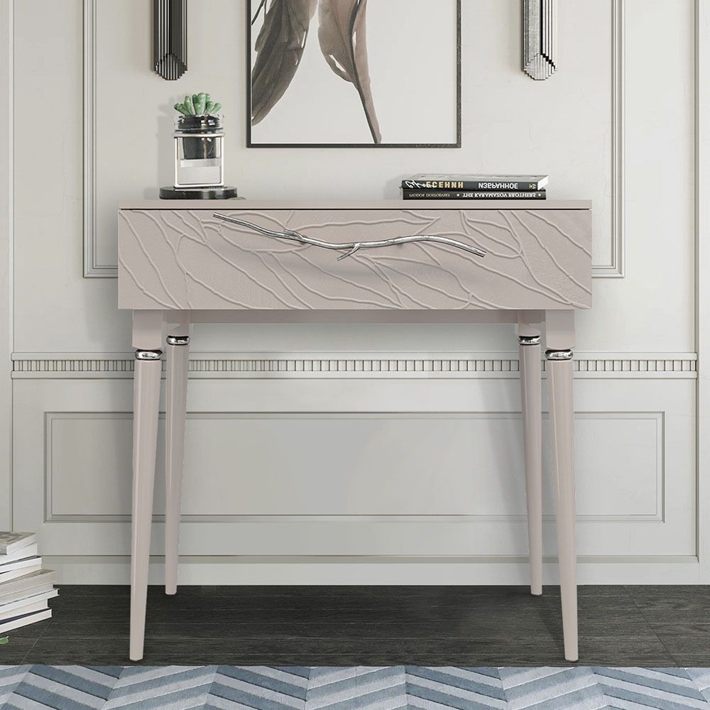 Консоль Арт Колор leaves Классик Сильвер Серый агат