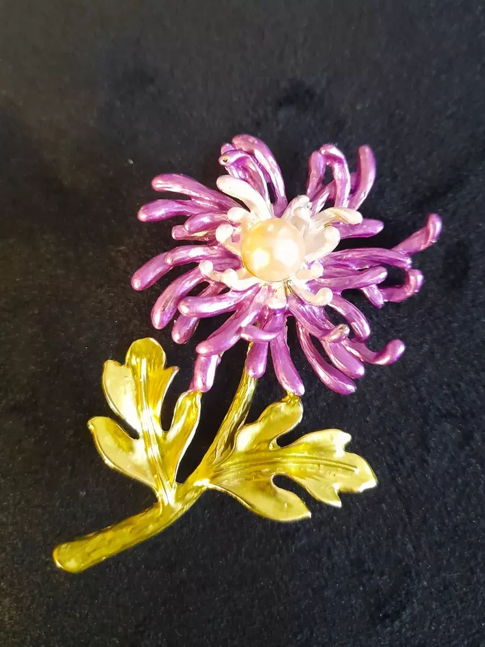 Брошь-кулон "Георгин сиреневый"