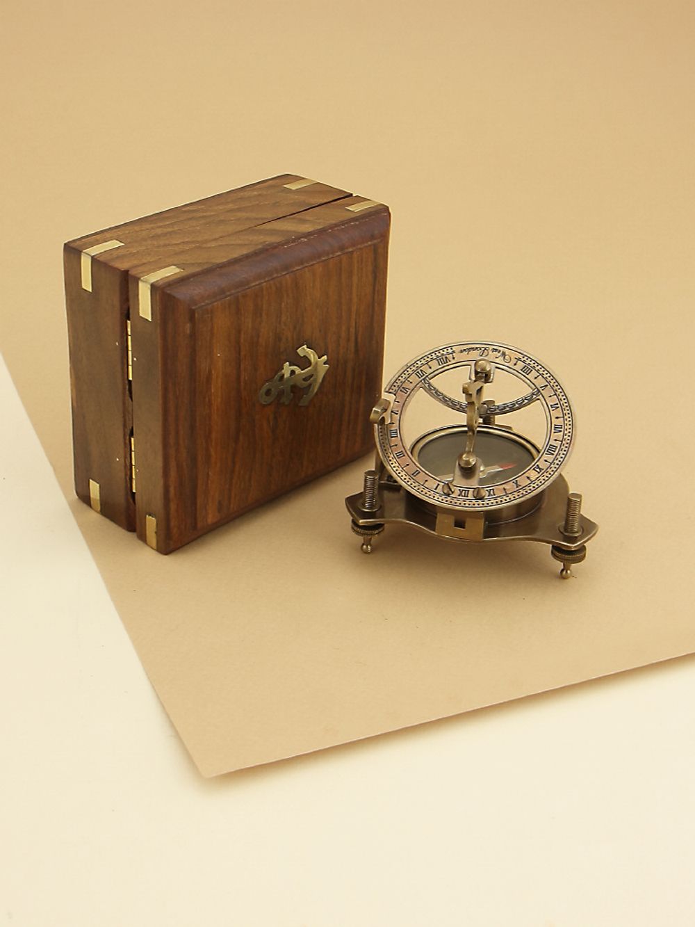 Nautical Морской компас в деревянном футляре