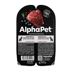 Консервы ALPHAPET Superpremium консервы для собак с олениной и северными ягодами (кусочки в соусе) - 100 гр