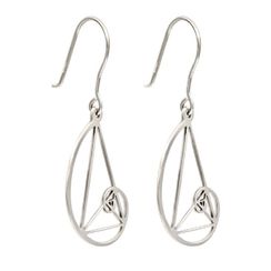 Серьги Золотое сечение Фибоначчи из серебра