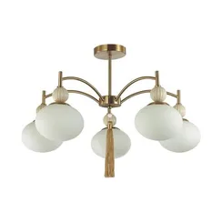 8272/5C NEOCLASSI латунь/бежевый/белый, металл/керамика/стекло Люстра потолочная Е14 5*40W 220V GLORIYA
