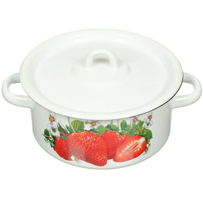 Кастрюля сталь, эмал, 2 л, с крыш, Сиб товары, С1610.П*59/*78/*44/*59/С, в асс, индукц