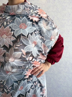 НЕЖНО-СИРЕНЕВЫЕ ЦВЕТЫ - Кулирка с лайкрой, компакт пенье (ДЖ72 Маша)