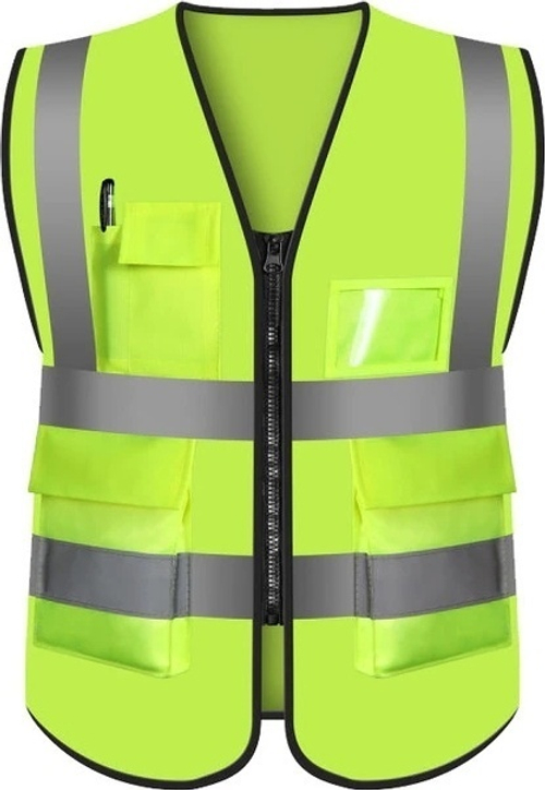 Сигнальный жилет с карманами лимонный