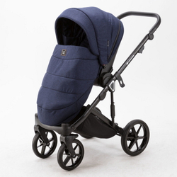 Детская коляска Adamex Marco 2 в 1 GA09 (Т. СИН ТК.+ Т.СИН ПЕРЛ КОЖ. ОТДЕЛКА)