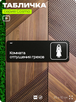 Табличка Комната отпущения грехов, шуточная прикольная табличка на дверь и стену черная, для офиса и дома, серия COSMO FUN, 30х10 см, Айдентика Технолоджи