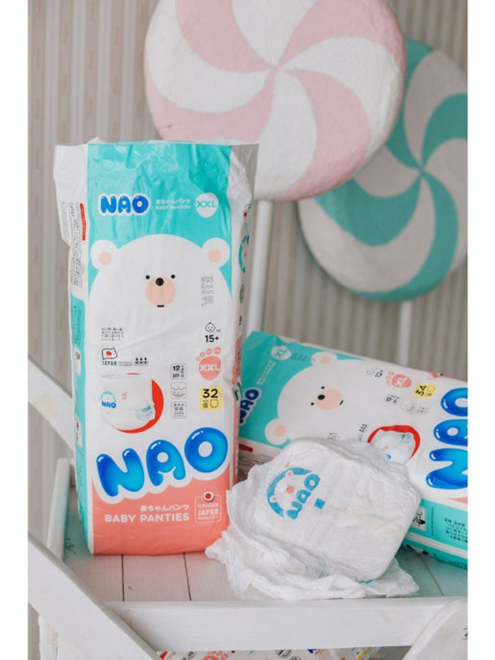 Трусики-подгузники NAO XXL (15+ кг) 32 шт