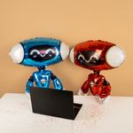 Шар (27''/69 см) Фигура, Робот, Синий, 1 шт.