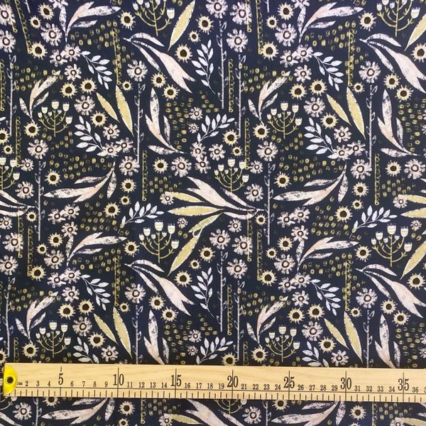ПОЛНОЧНЫЕ ЦВЕТЫ #4,отрез 45 см  100% хлопок Handmade Fabrics 3