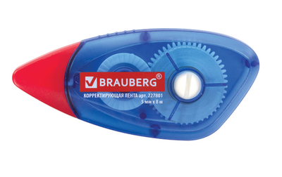 Корректирующая лента BRAUBERG 5мм*8м синий (1/12) 227801
