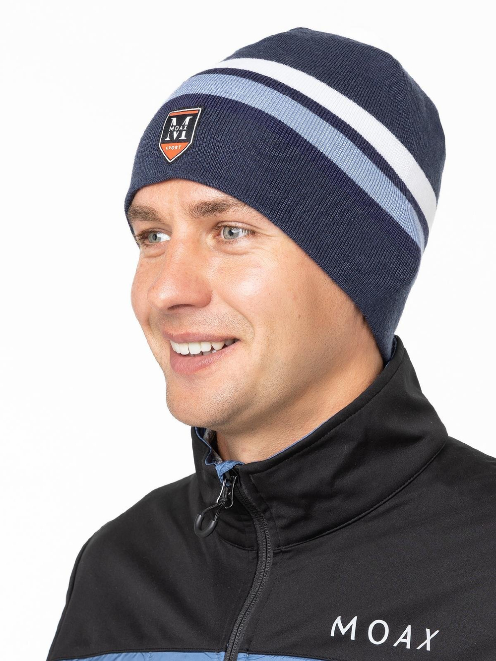 Шапка MOAX Tradition Sport stripe, серо-синий 23575-72100