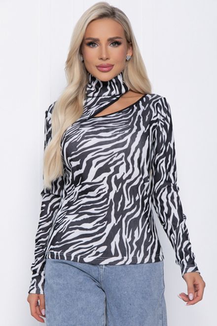 Лонгслив Зебруша (черно-белый) Б11037 LT Collection