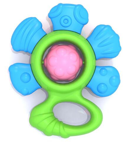 Погремушка «Цветочек», сине-зеленый, пакет (Нордпласт)