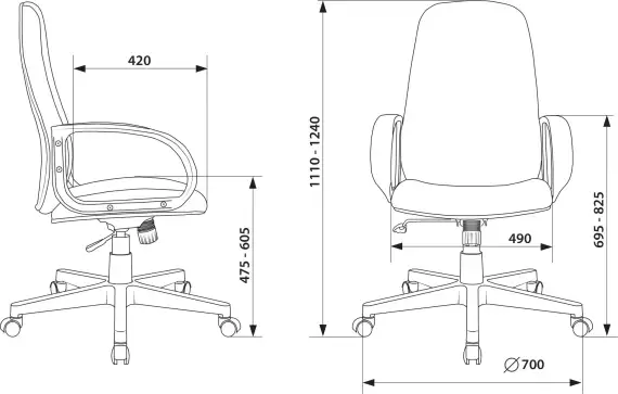 Кресло руководителя Бюрократ CH-808AXSN серый 3C1 крестов. пластик