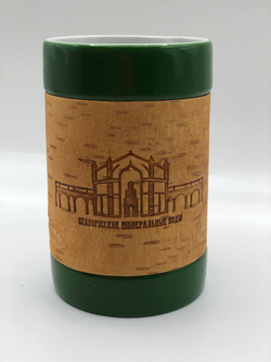 Кружка большая фарфоровая без ручки с берестой. Коллекция "Старая Русса"