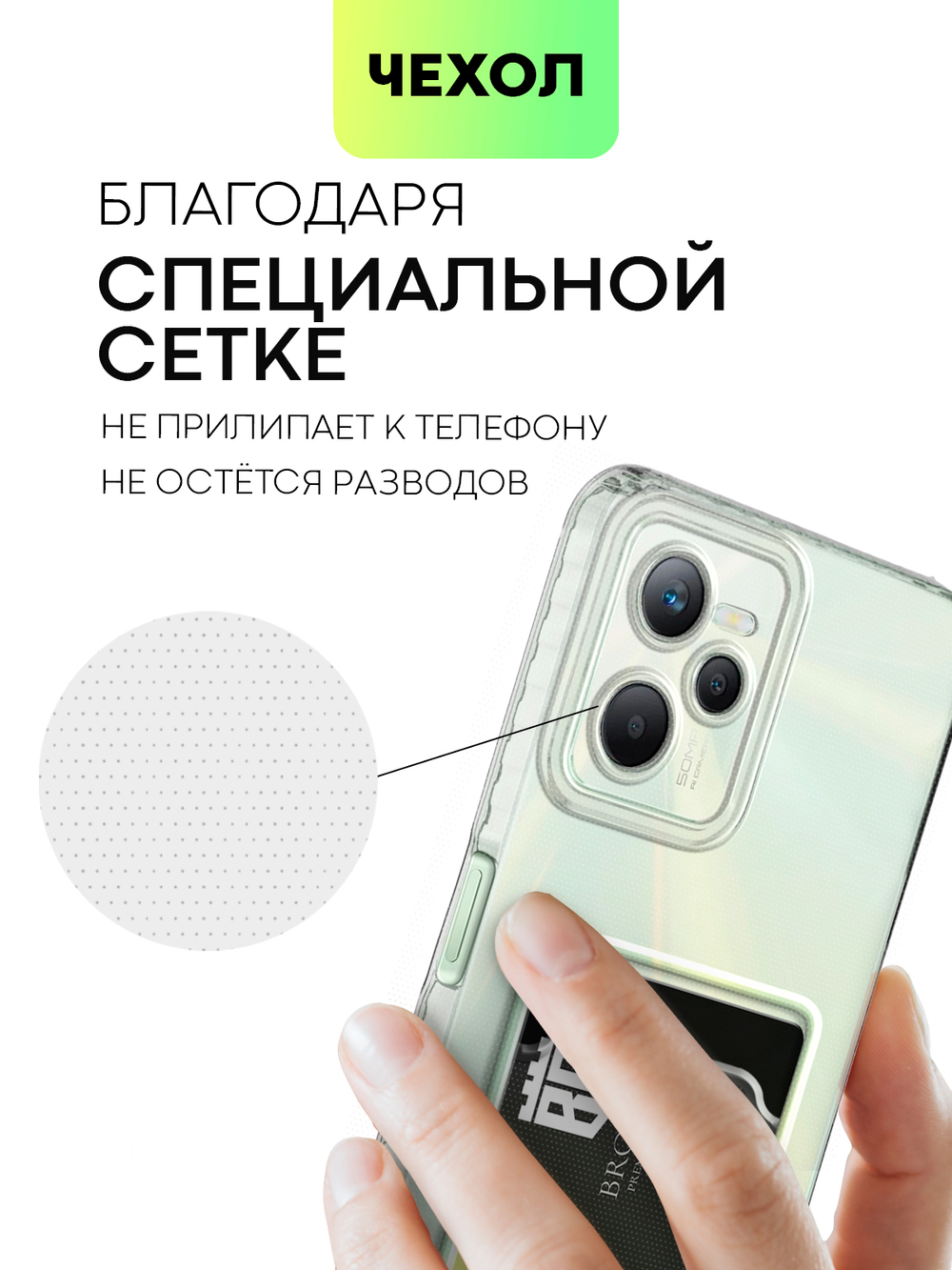 Чехол BROSCORP для realme C35 (арт. RM-C35-TPU-01-POCKET )