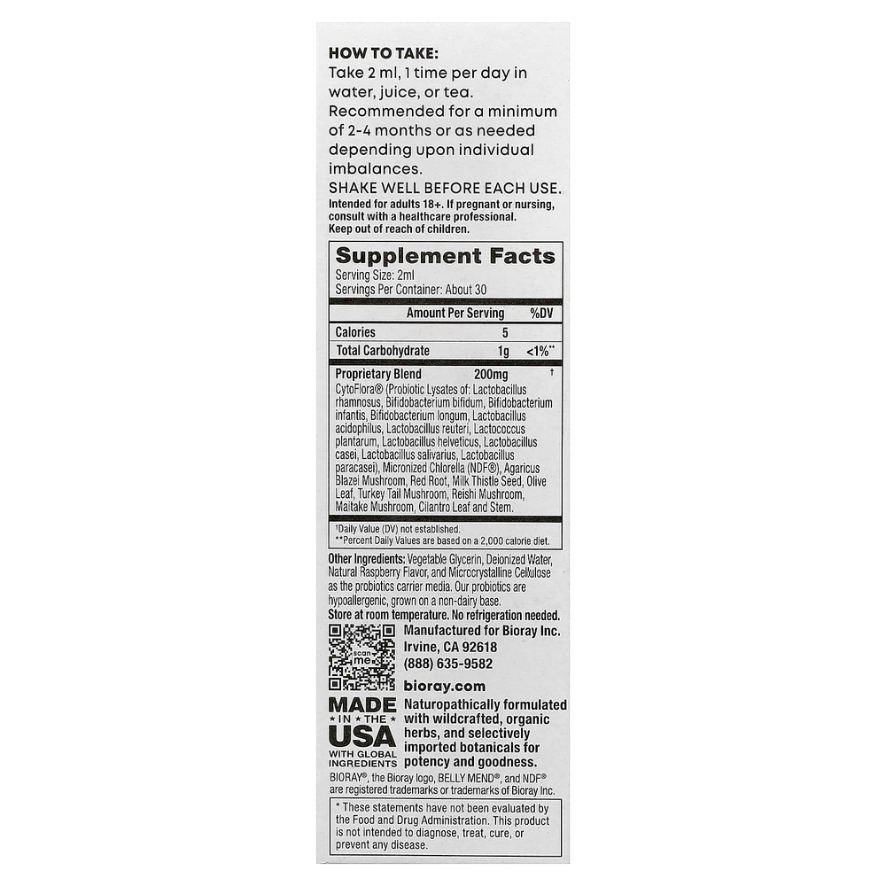 Bioray, Belly Mend®, добавка для поддержки кишечника, 59 мл (2 жидк. унции)