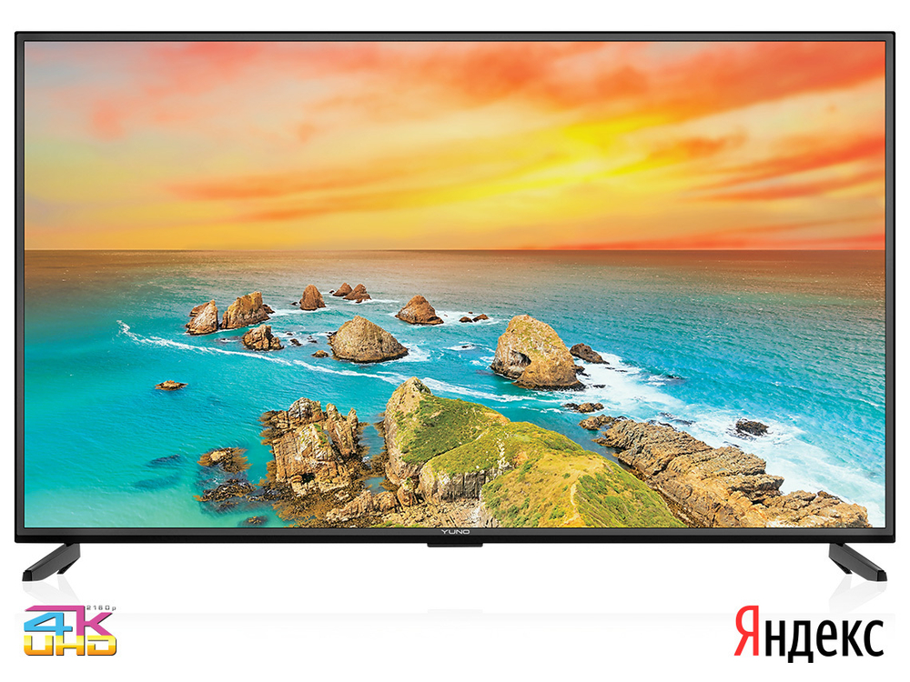 Телевизор LED 55" Yuno ULX-55UTCS3234 Яндекс.ТВ, черный, USB, WiFi, Smart TV (RUS)(ULX-55UTCS3234 (B)