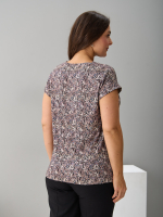 Футболка Фв-104/бежевоголубые-листочки