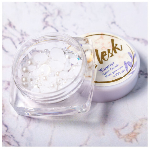 Blesk, Жемчуг разноразмерный, цвет: бежевый, ~100 шт