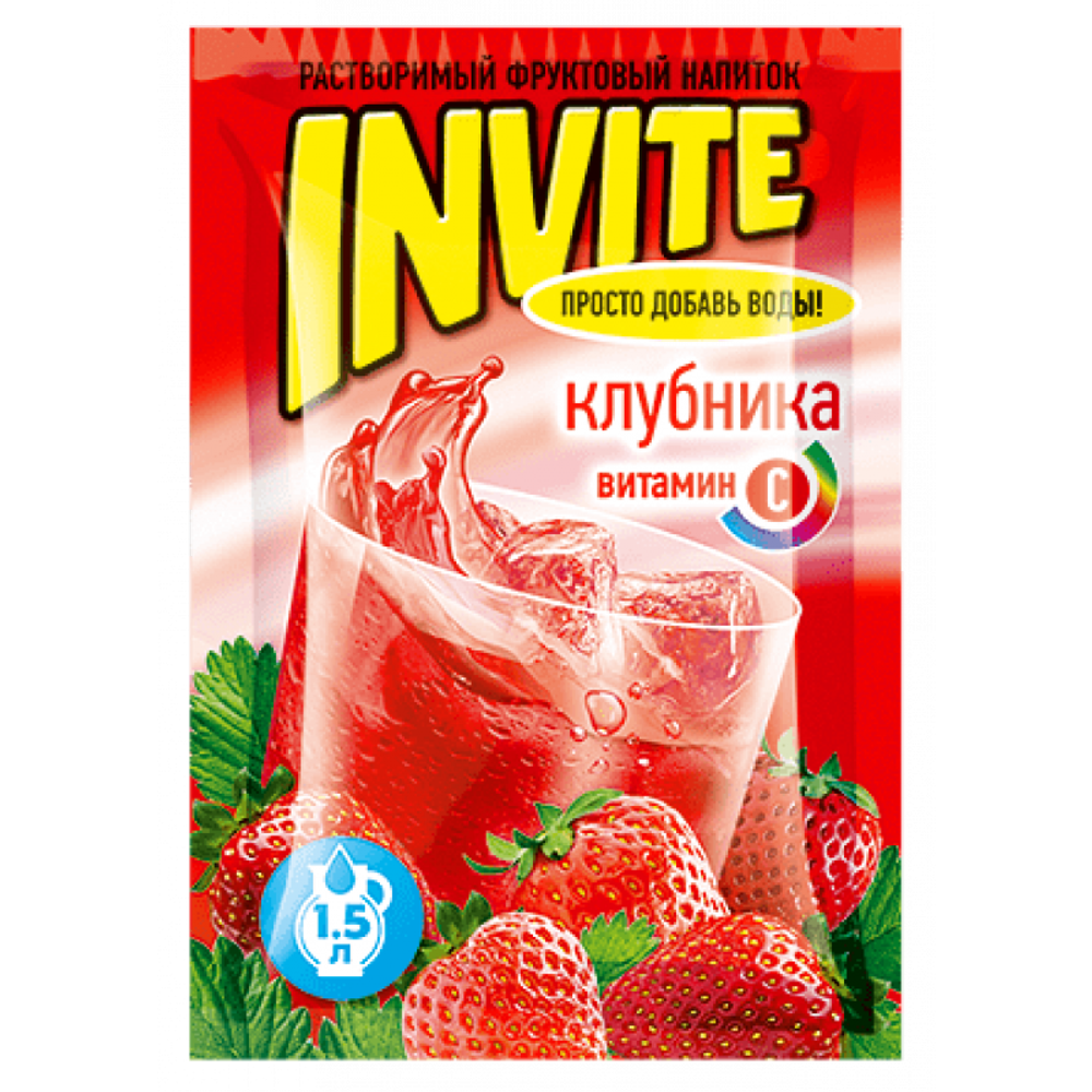 Растворимый напиток Invite Клубника 9г*24шт