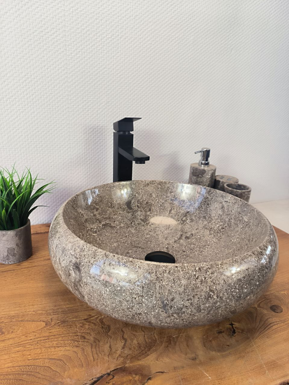 Раковина из мрамора Donut Grey Medium DM-60347 (45*45*15см)