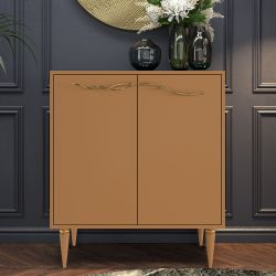 Комод Арт Колор matte Классик Голд с 2 полками Томленый оранжевый матовый