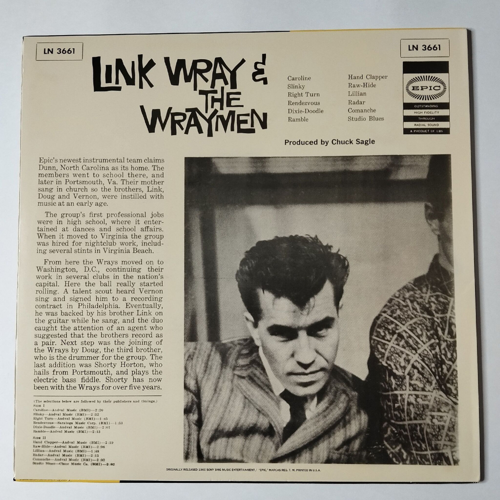 Винтажная виниловая пластинка LP Link Wray And The Wraymen (USA 2006)