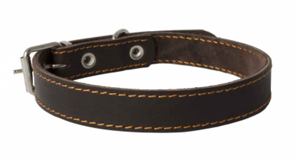 КАСКАД Ошейник кожаный 20 мм, 32-40 см