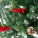 Ёлка «Маскарад» 120 см, ПВХ+резина с шишками, ягодами и снегом (224 ветки)