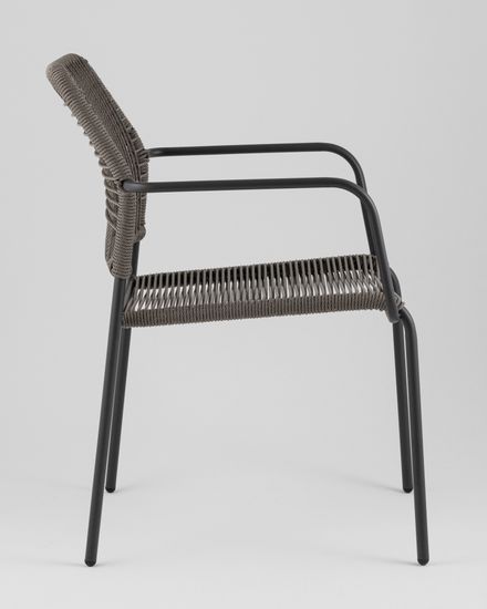 Стул уличный Vivi темно-серый из металла и шнура