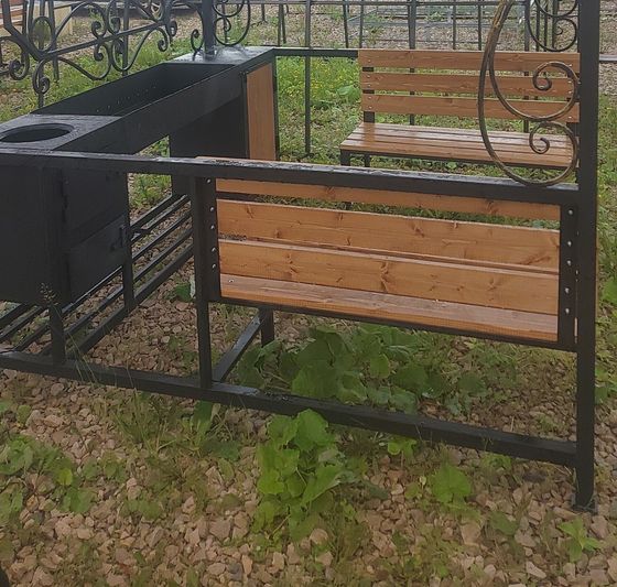 Мангал Беседка ковка (мангал + 2 скамейки)