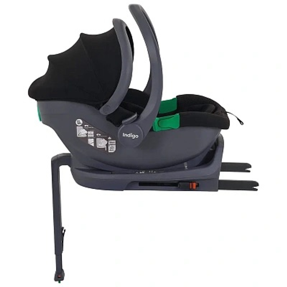 Автолюлька Indigo Minky I-Size с базой 0+ (40-87см) черный