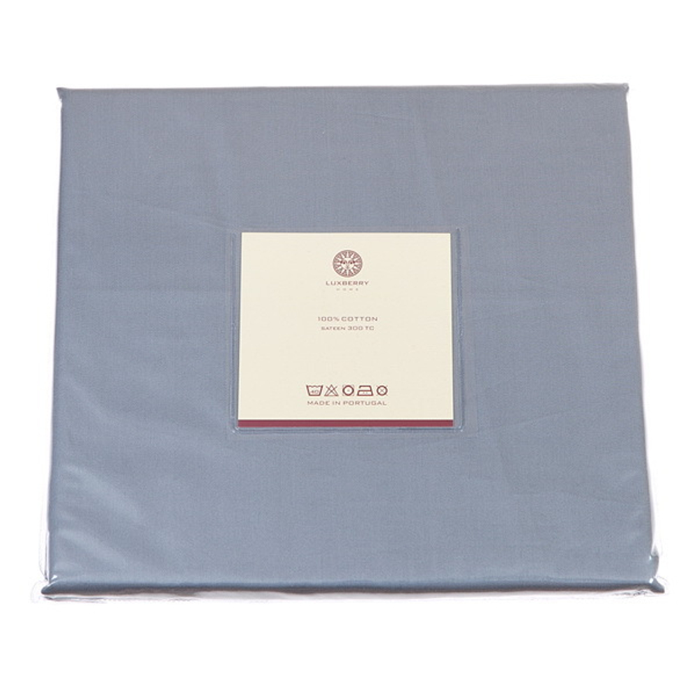 Простыня прямая Luxberry сатин стальной синий Португалия