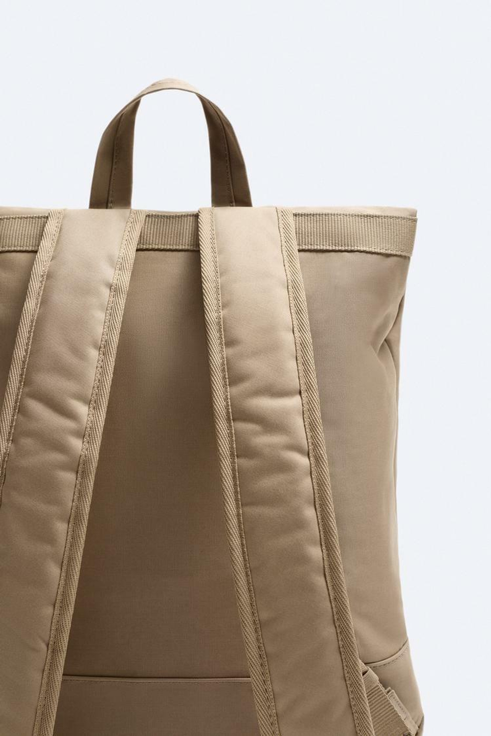 ZARA РЮКЗАК С ОТКИДНЫМ КЛАПАНОМ, ПЕСОЧНО-КОРИЧНЕВЫЙ